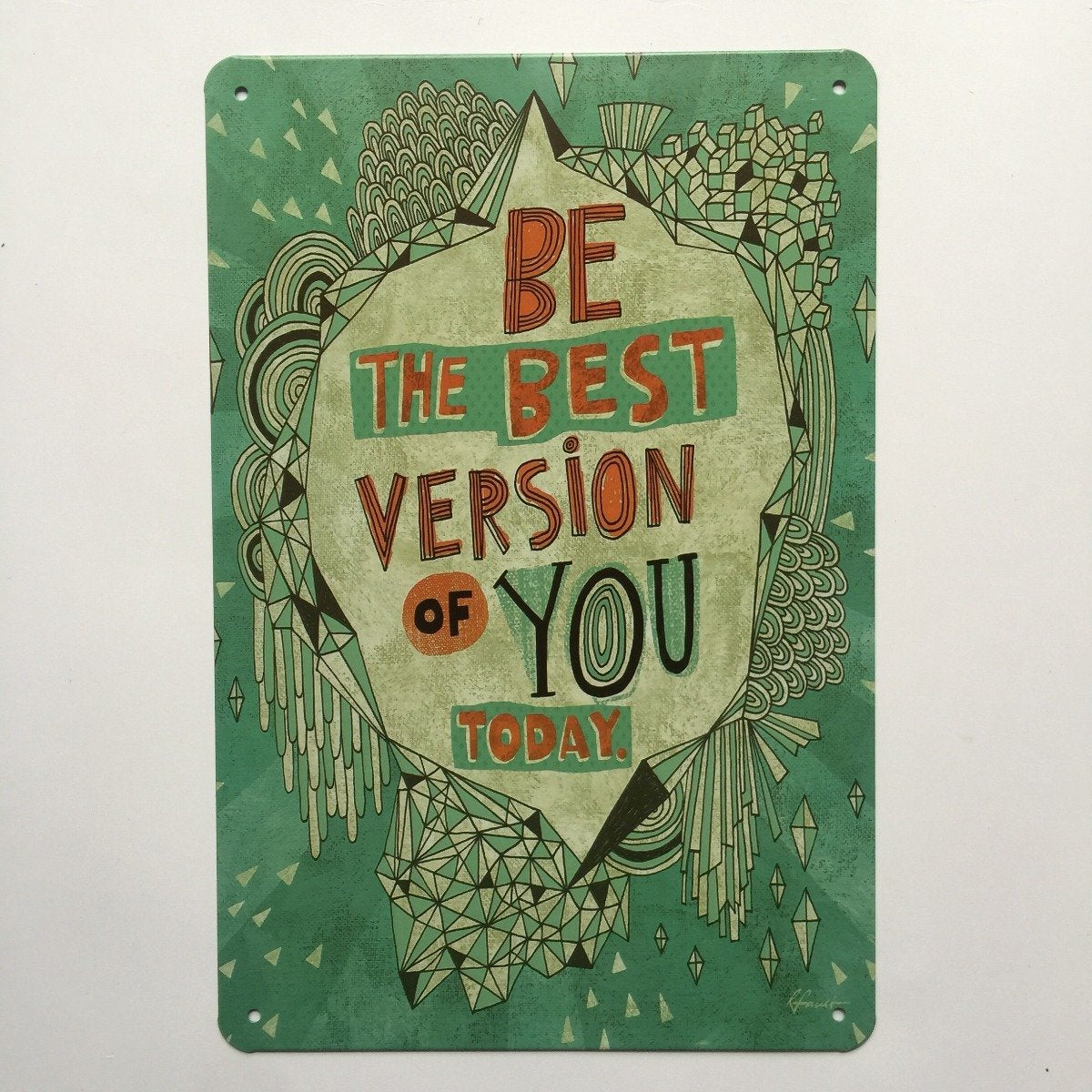 Best Version of You Motivational Quote Metal Poster - Inspirational Wall Art for Home, Office & Gym Decor