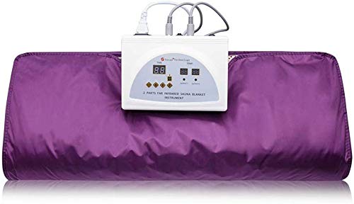 Infrared FIR Sauna Blanket for Weight Loss & Detox - Portable Body Shaper Slimming Blanket with Anti-Aging Therapy - Perfect for Home Spa, Fitness Recovery & Beauty Treatments (Purple)