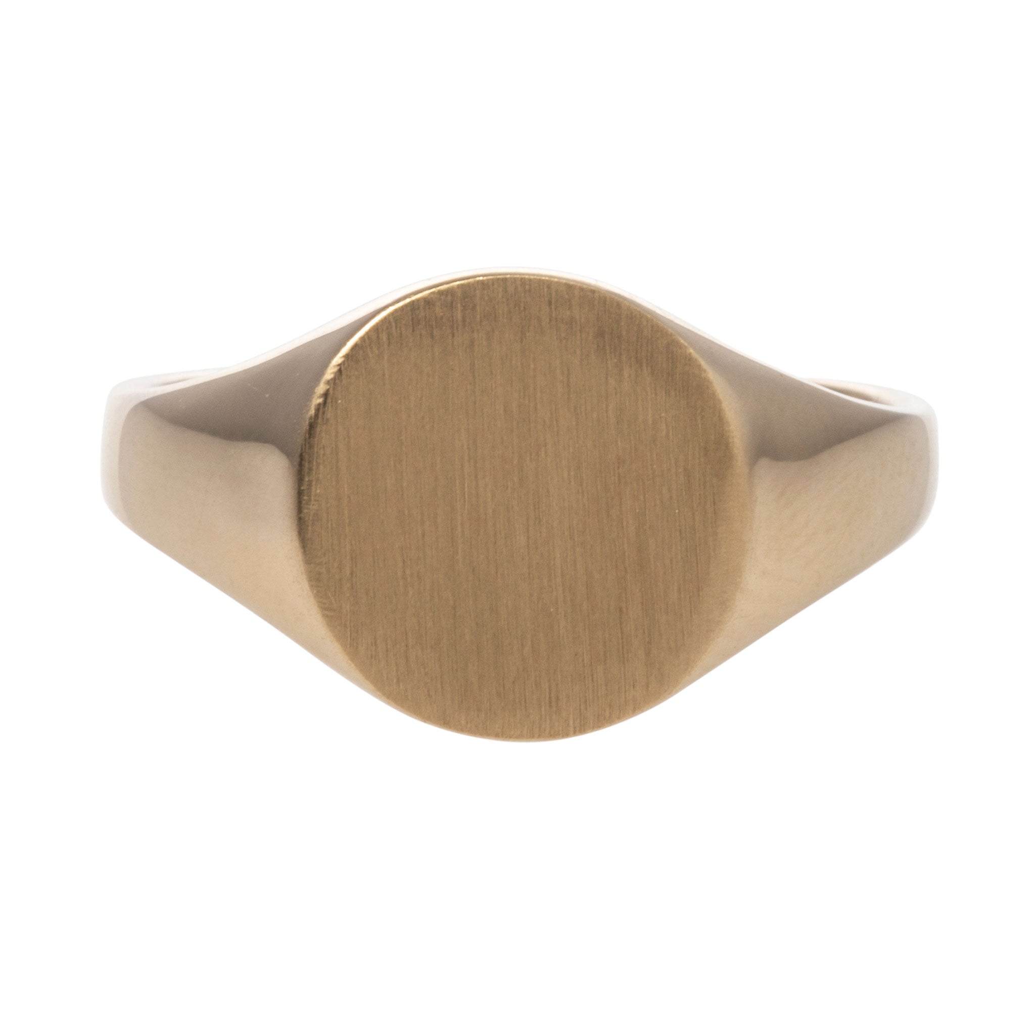 14K Yellow Gold 10x9.5mm Signet Ring for Men & Women - Classic Engraved Statement Jewelry for Weddings, Gifts & Everyday Wear