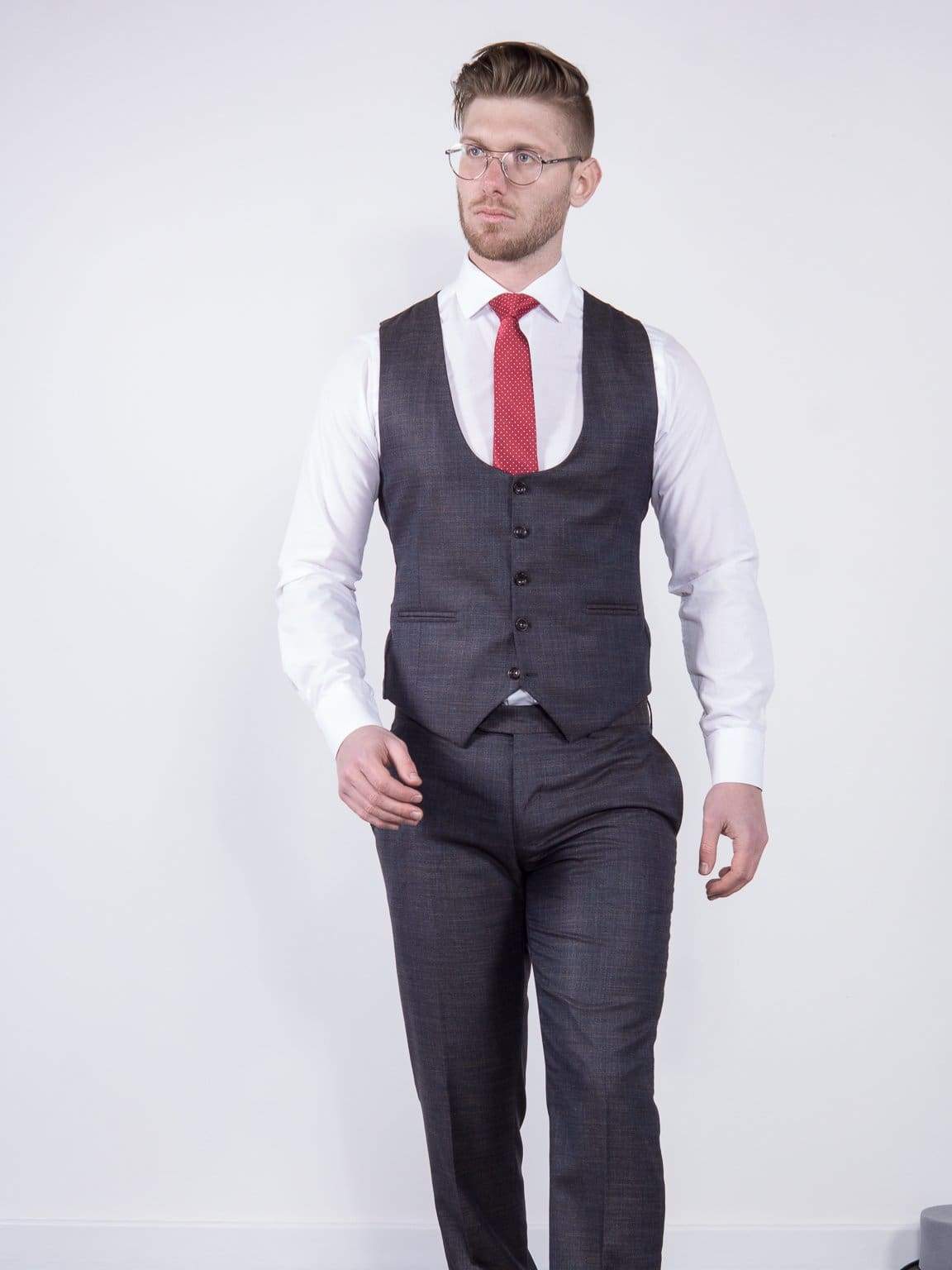 Galbani Men's 3-Piece Slim Fit Italian Style Brown Suit - Perfect for Weddings, Business Meetings & Formal Events