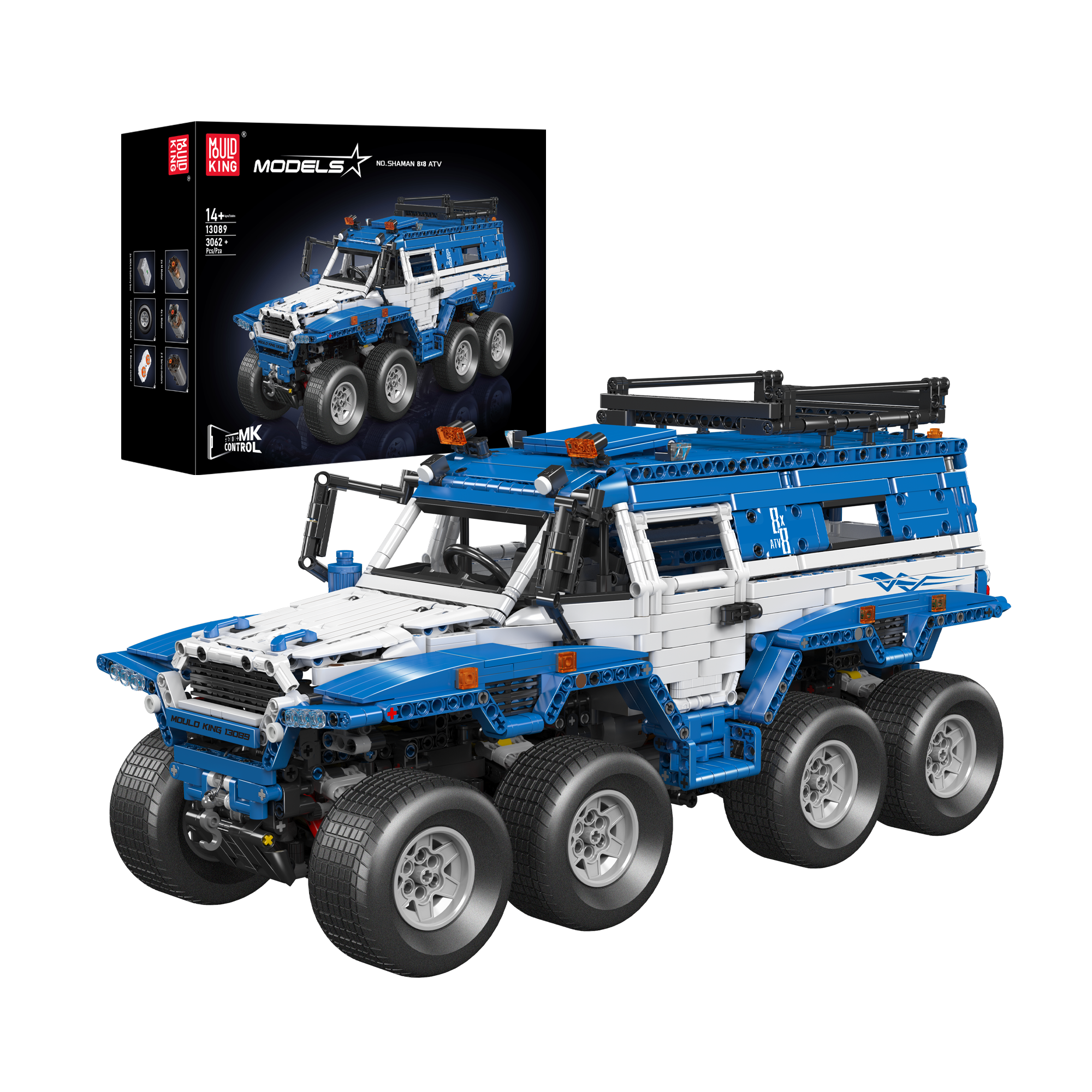 Mould King 13088S Avtoros Shama 8WD Remote Control Truck Building Kit - 3062 Piece DIY Construction Set for Adults & Teens | Off-Road Adventure, STEM Learning, Gift for RC Enthusiasts