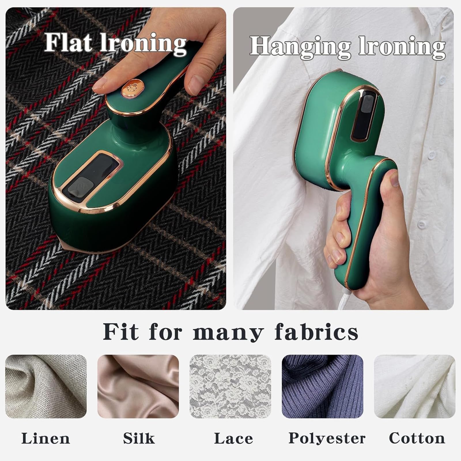 Ironizze Pro Cordless Portable Steam Iron - Handheld Mini Iron for Clothes, Rechargeable Travel Iron for Wrinkles | Perfect for Home Use, Business Trips & Hotel Stays