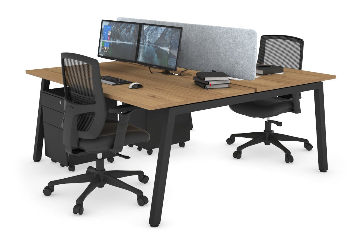 Quadro 2-Person Office Workstation Desk - 1600L x 800W with Cable Management - Perfect for Collaborative Workspaces & Home Offices