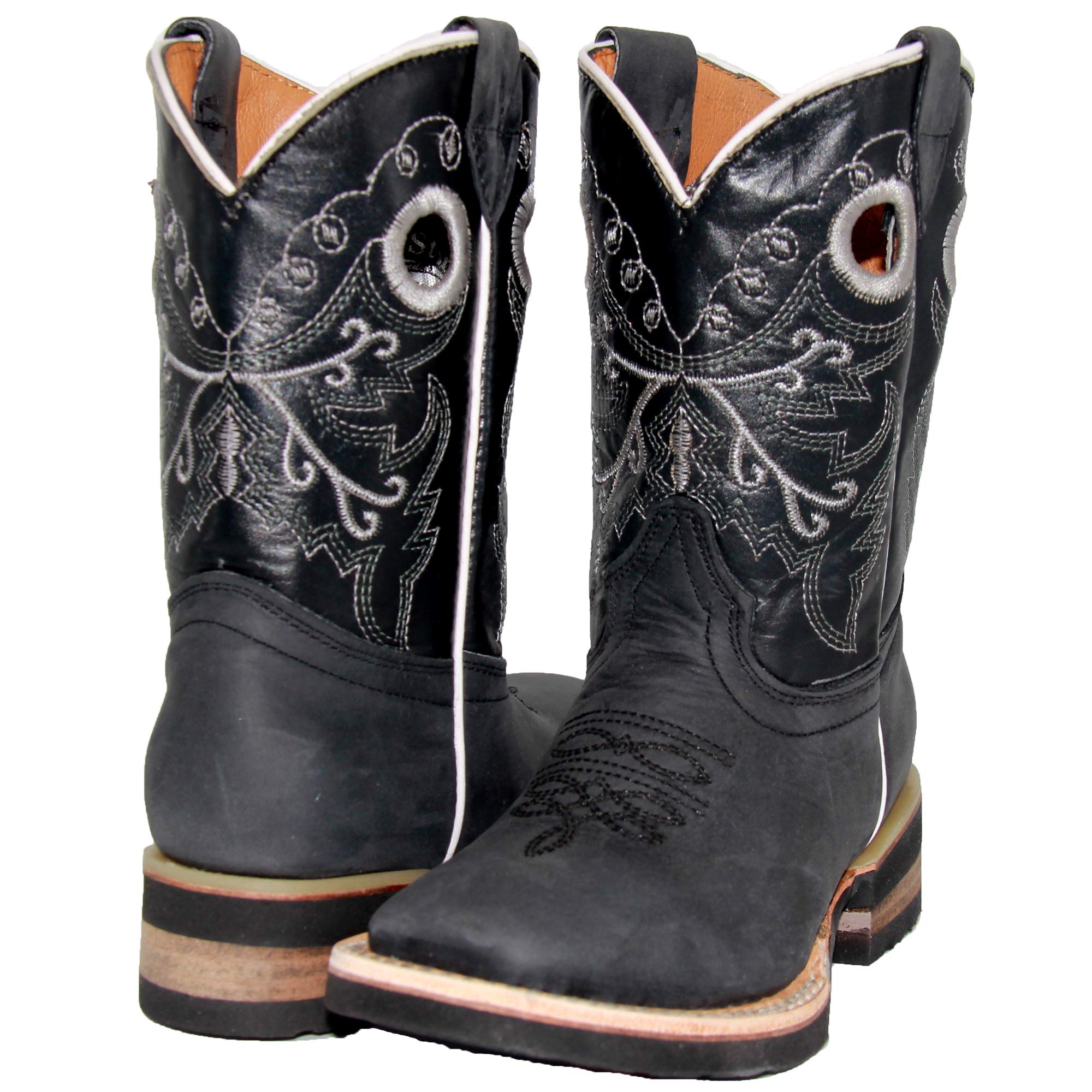 Kids Western Cowboy Boots for Toddlers & Little Kids - Comfortable Leather Cowboy Booties for Boys & Girls - Perfect for Western Rodeo, Halloween Costumes & Country Dance Parties