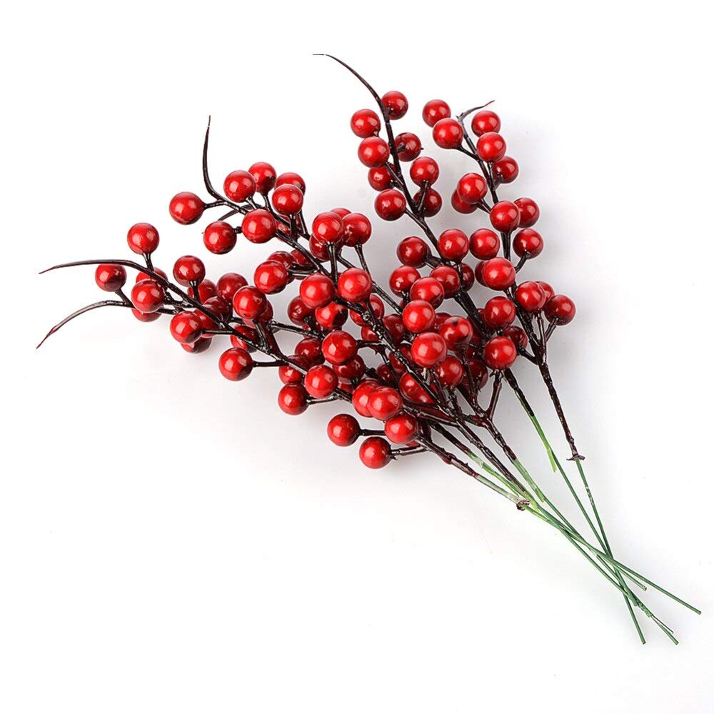 Artificial Dried Flowers & Fake Fruit Berries - Mini Artificial Plants for Wedding, Christmas Tree, and Home Decor - Realistic Pine Cones & Pine Branches for Centerpieces, Wreaths, and Holiday Displays