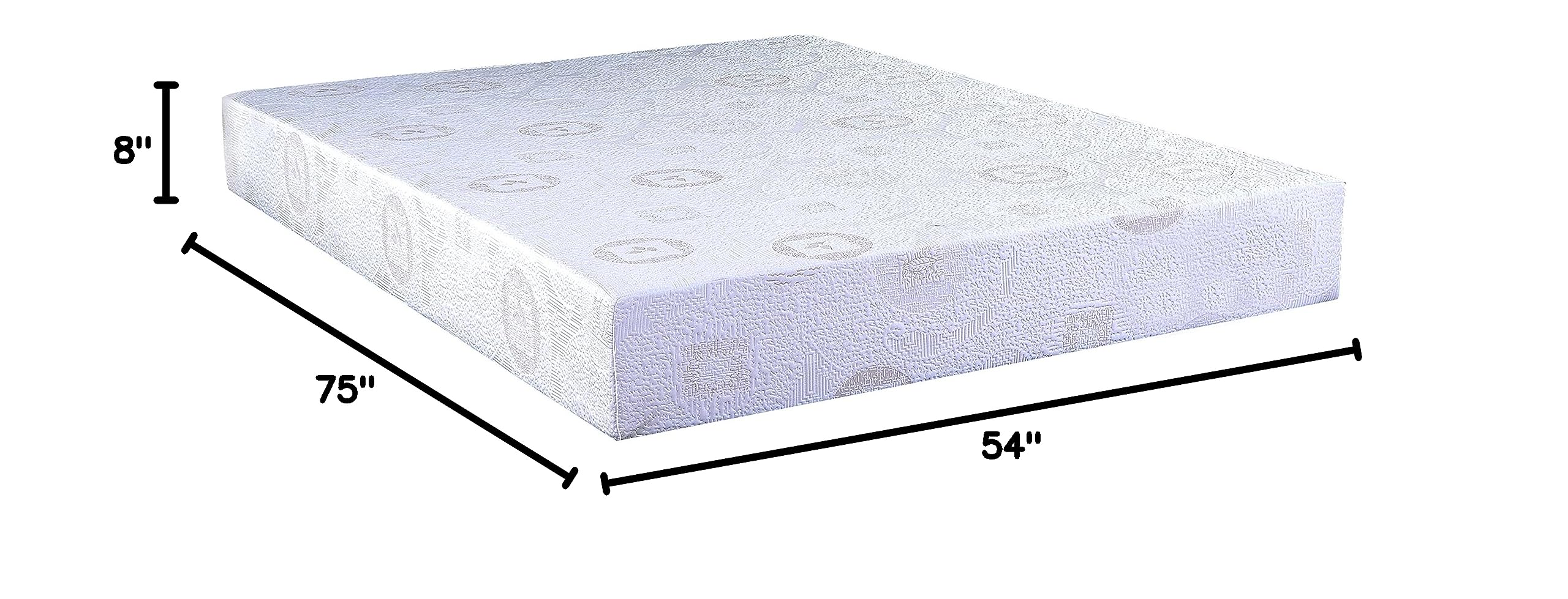 AC Pacific Herbal Fusion Green Tea Infused Memory Foam Mattress - Full Size, White, Made in USA | Organic Sleep Solution for Stress Relief & Better Rest
