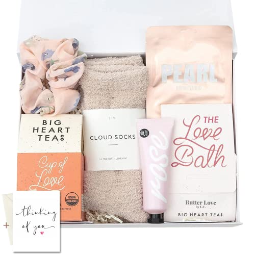 Unboxme Hug in A Box Care Package for Women - Thoughtful Get Well Soon, Sympathy & Birthday Gift Box with Self-Care Relaxation Items (Includes Thinking of You Card) - Perfect for Hospital Recovery, Grieving Friends, Birthday Surprises & Stress Relief Gifts