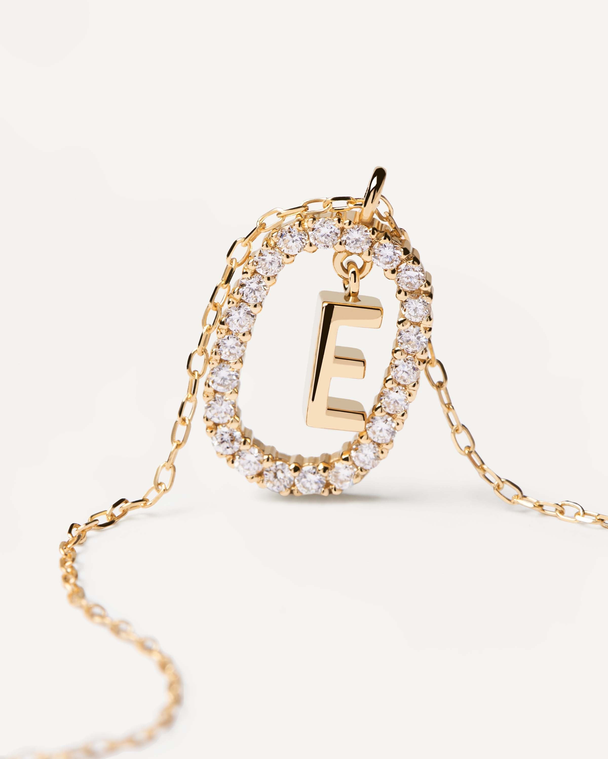14K Gold Letter E Necklace with Diamonds - Elegant Personalized Initial Jewelry for Women, Perfect Gift for Birthday, Anniversary & Valentine's Day