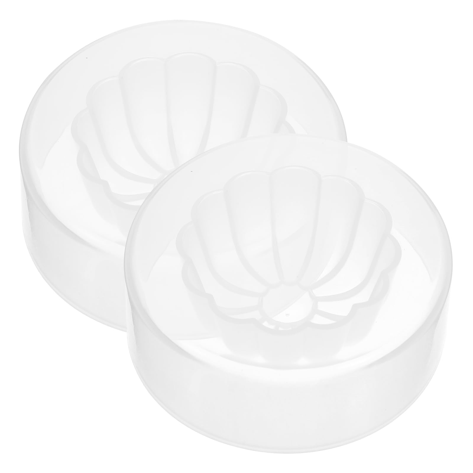 2-Piece Plastic Steamed Bun Maker Set - 3.73 Inch (9.5cm) Round Baozi Mold for Homemade Chinese Buns, Dumplings & Pastries - Durable Kitchen Baking Tool (Transparent) - Perfect for Asian Cooking, Meal Prep & Party Snacks
