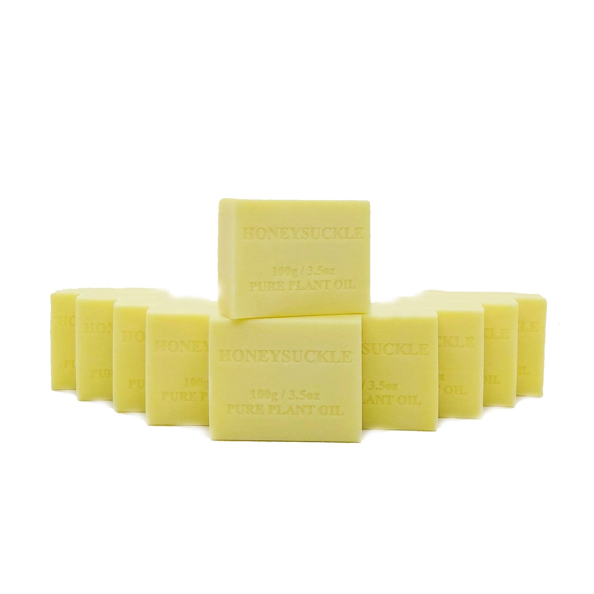 10x 100g Natural Honeysuckle Scented Plant Oil Soap Bars - Pure Vegetable Base, Vegan & Cruelty-Free - for Sensitive Skin, Bath & Shower, Gift Idea