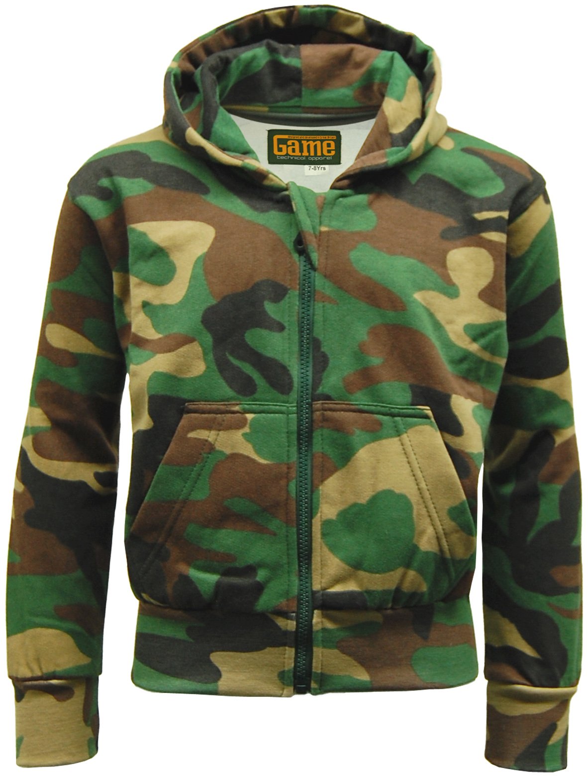 Boys Camouflage Fleece Zip Hoodie - Outdoor & Gaming Wear