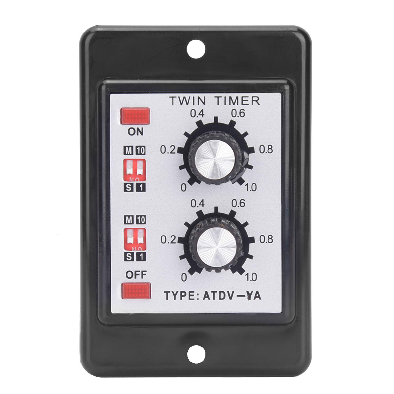 Twin Timer Relay - Adjustable On/Off Knob Control for Short Period & Repeat Cycle | Intermittent Timer, Interval Timer for Day/Night or 24-Hour Use | Perfect for Lighting, Irrigation & Industrial Automation