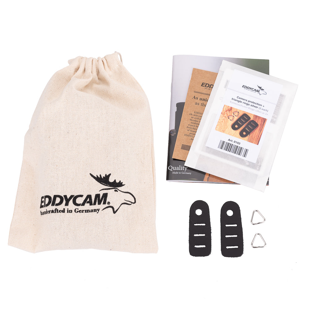 EDDYCAM 35mm Wide Elk Leather Neck Strap - Black with Red Stitching - Durable Camera Strap for DSLR & Mirrorless Cameras - Perfect for Photography, Travel & Outdoor Shooting