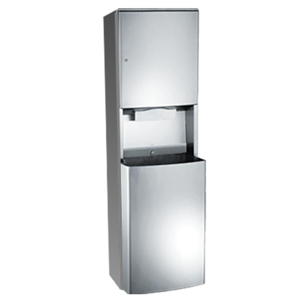 AS20469 9 Roval Paper Towel Dispenser with Removable Waste Bin - Wall Mounted Satin Finish for Restaurants, Offices & Commercial Kitchens