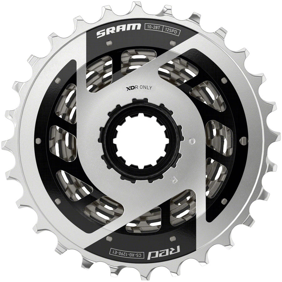 SRAM RED XG 1290 12-Speed Cassette (10-28T) - XDR Driver Body Compatible - Silver E1 - Perfect for Road Biking & High-Performance Cycling