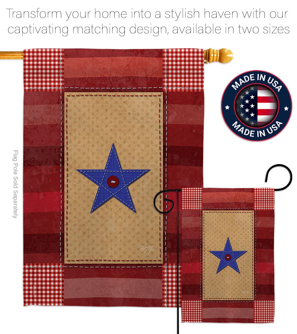 Breeze Decor Americana Military Garden Flag 13x18.5in - Patriotic Outdoor Decor