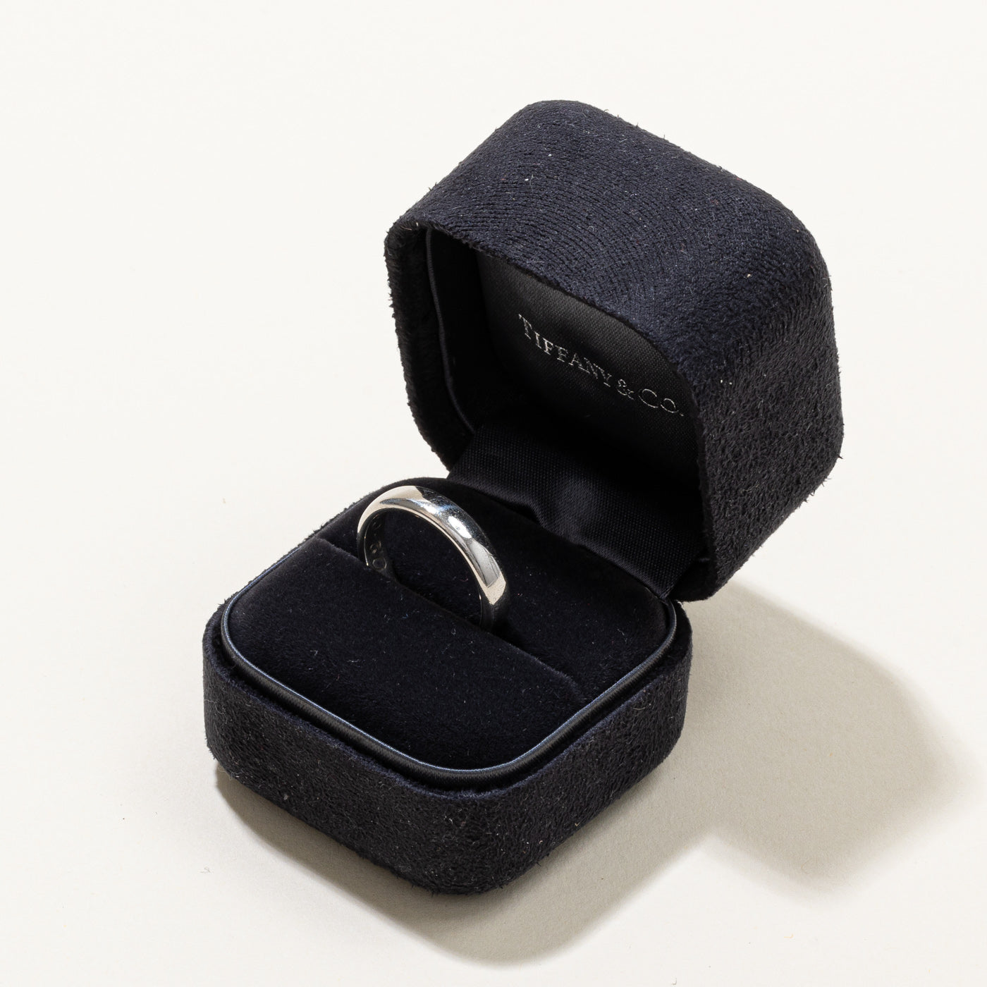 Tiffany & Co Platinum Wedding Band Ring for Women - Size 8.25 | Classic Elegant Jewelry for Engagement, Anniversary & Special Occasions