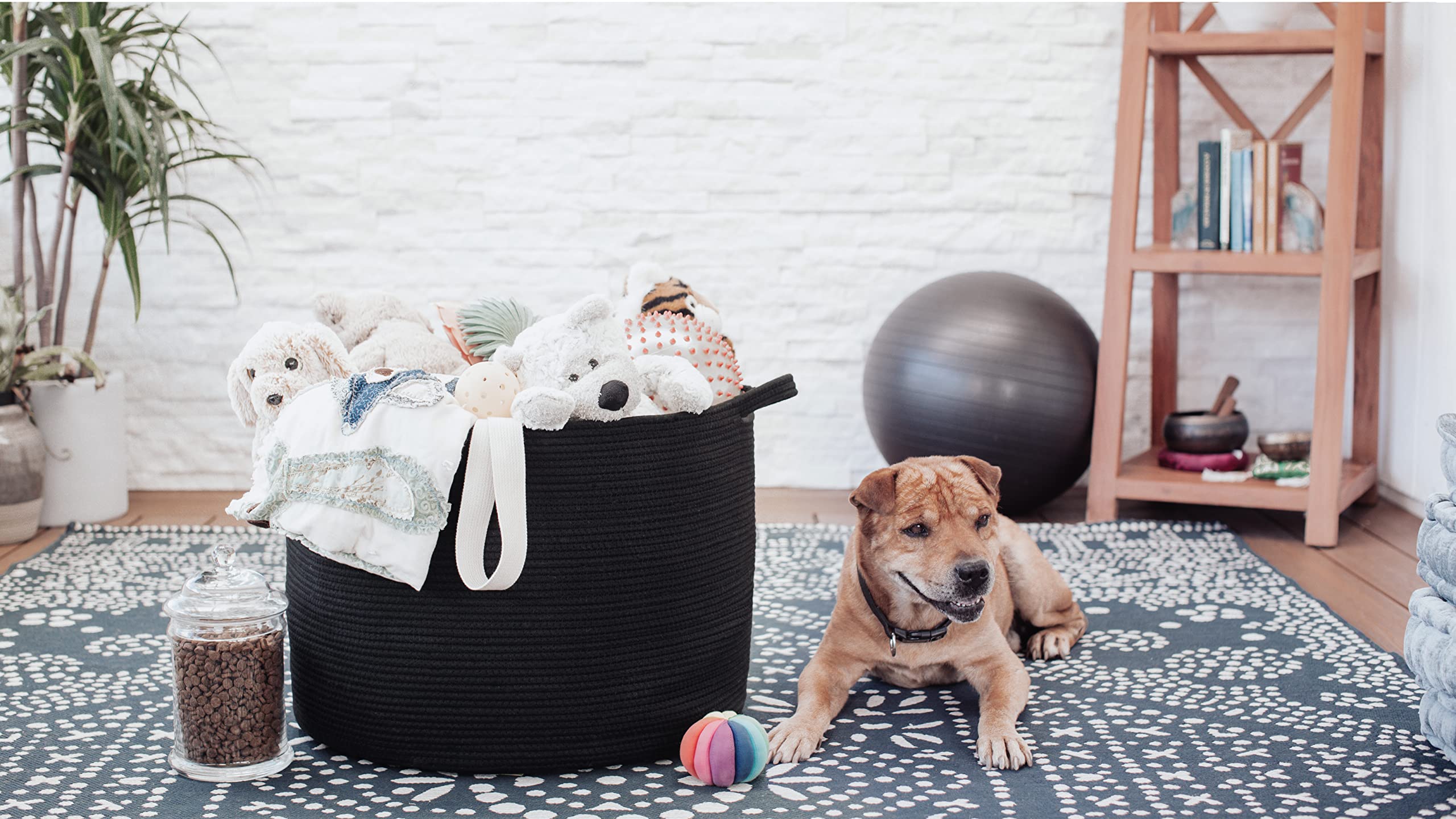 Large Cotton Rope Storage Basket 22x22x16 Inches - Blanket Organizer, Laundry Hamper, Toy Bin, Nursery Decor | Perfect for Home Organization, Baby Room & Living Space (Dark Brown)