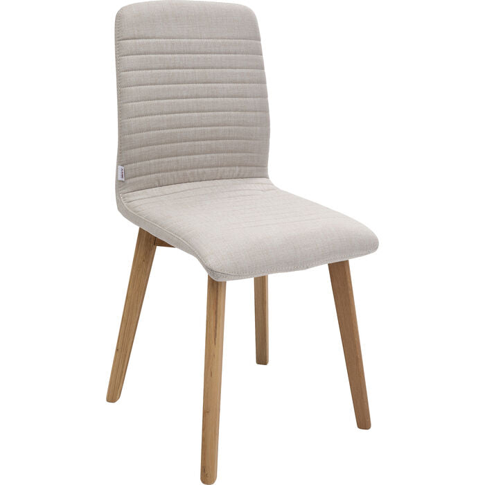 Lara Ecru Chair - Modern Accent Chair for Living Room, Bedroom & Office - Comfortable Upholstered Armchair with Wooden Legs - Perfect for Relaxing, Reading & Decorating