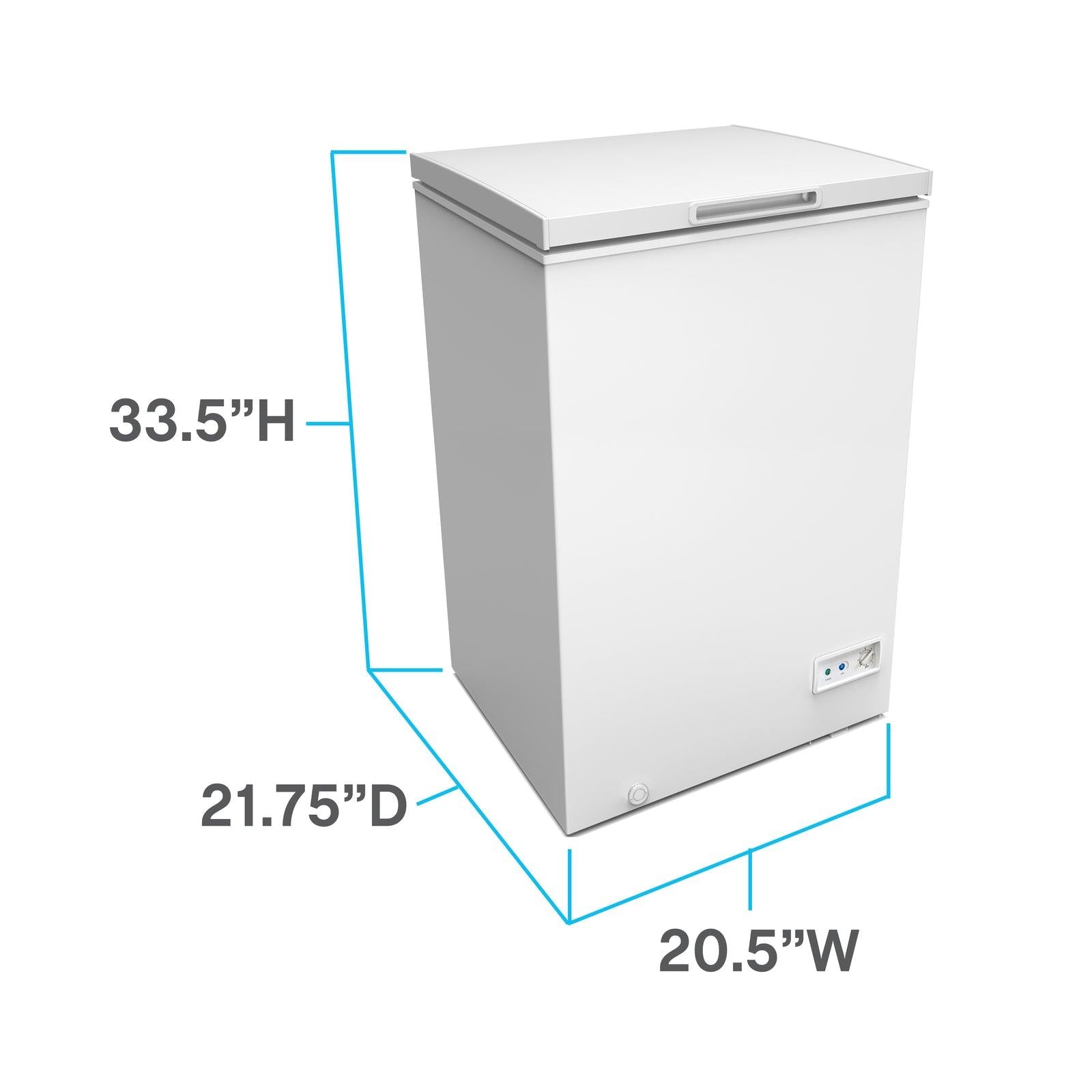 Avanti CF35F0W 3.5 Cu. Ft. Garage Ready Chest Freezer - Energy Efficient, Compact Deep Freezer for Home, Basement, or Garage Storage - Perfect for Frozen Foods, Ice Cream, and Bulk Meat Preservation