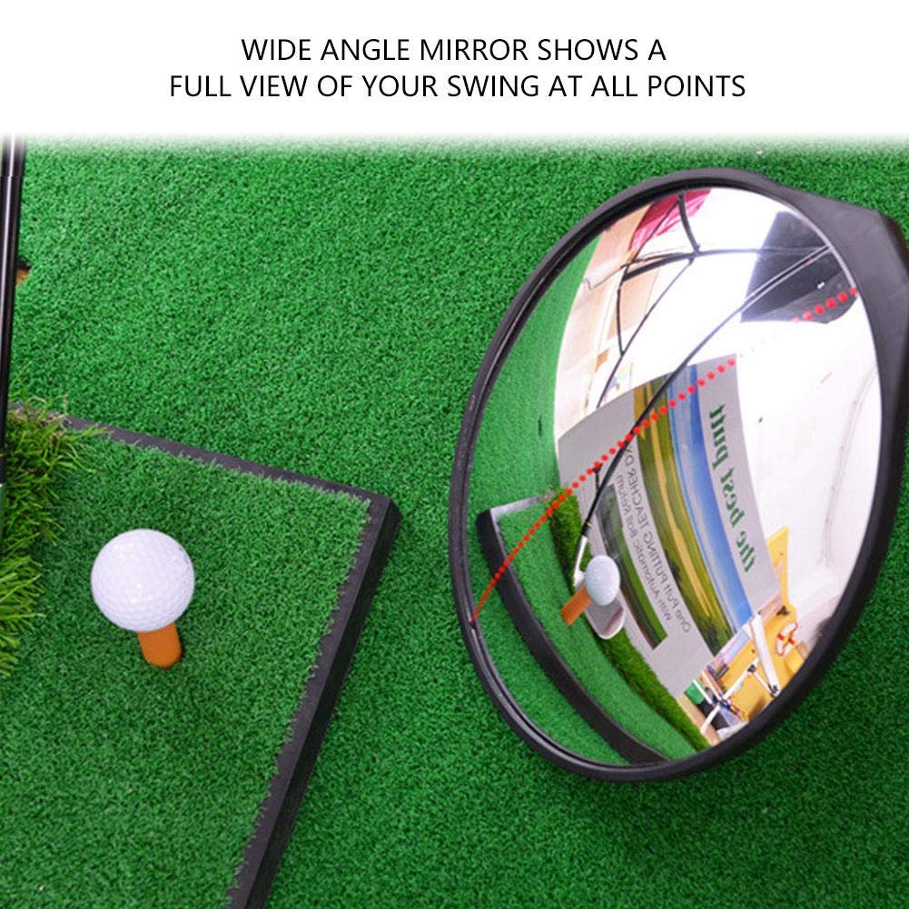 360-Degree Swing Practice Mirror - Stainless Steel Wide Angle Training Aid for Golf Putting | Convex Mirror for Indoor/Outdoor Golf Training & Sports Practice