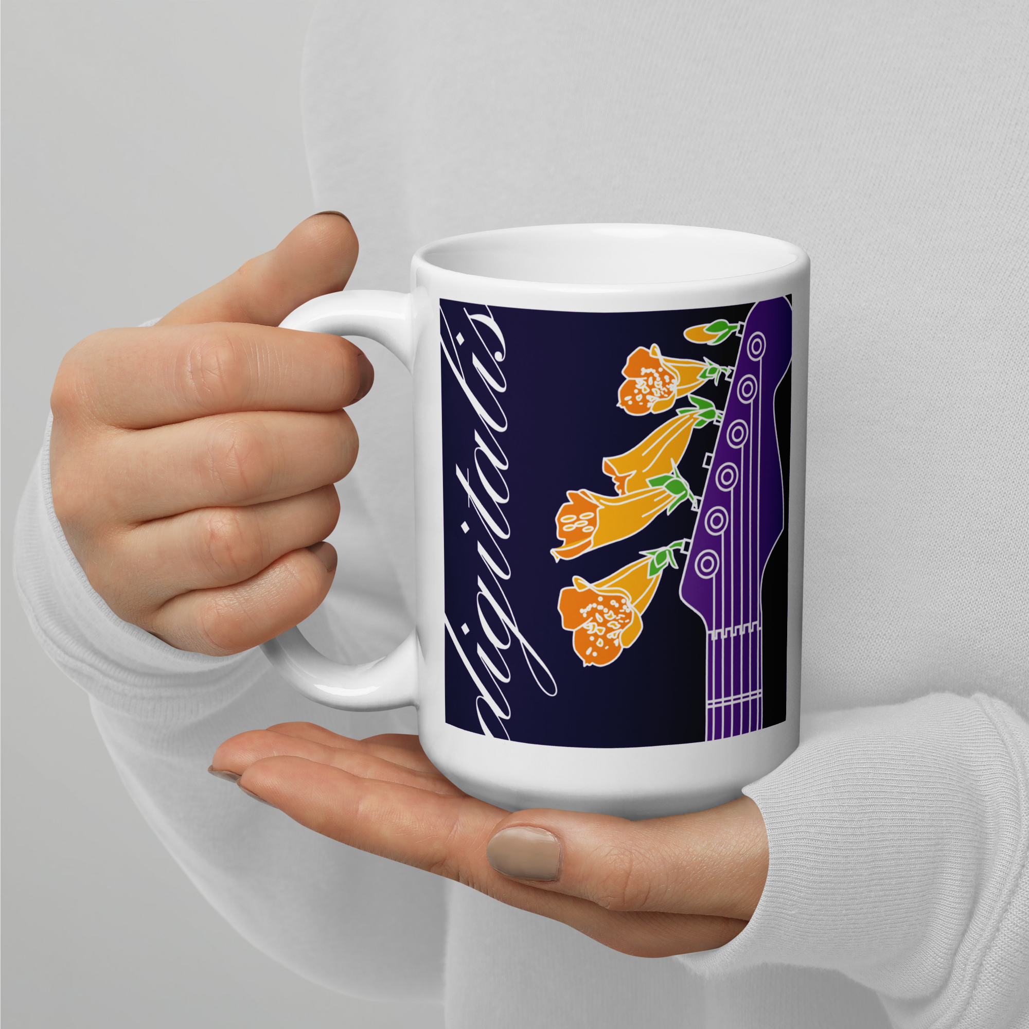 Digitalis Mug - Premium Ceramic Coffee Cup with Foxglove Flower Design - Perfect for Home, Office & Gifts