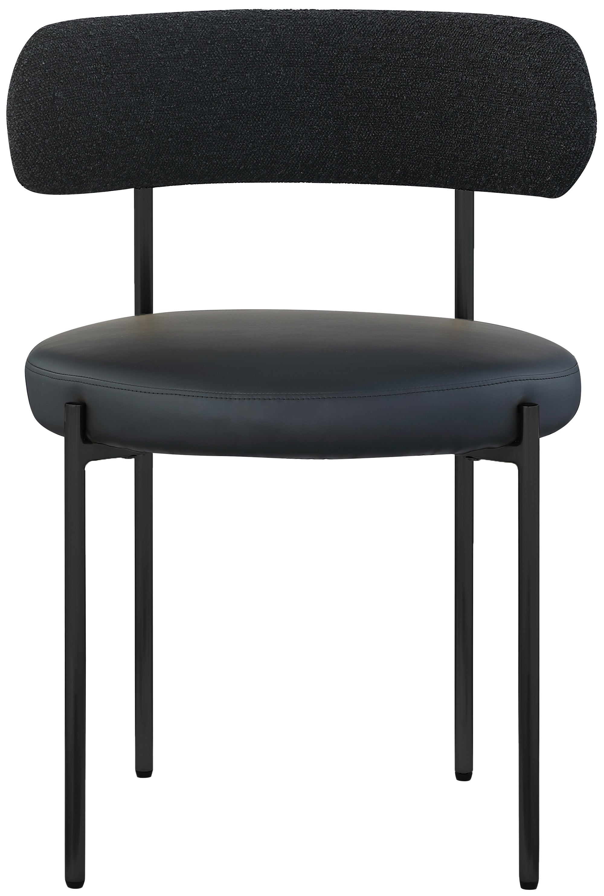 Vegan Leather & Boucle Fabric Dining Chair - Modern Comfort for Home, Office & Restaurant Use
