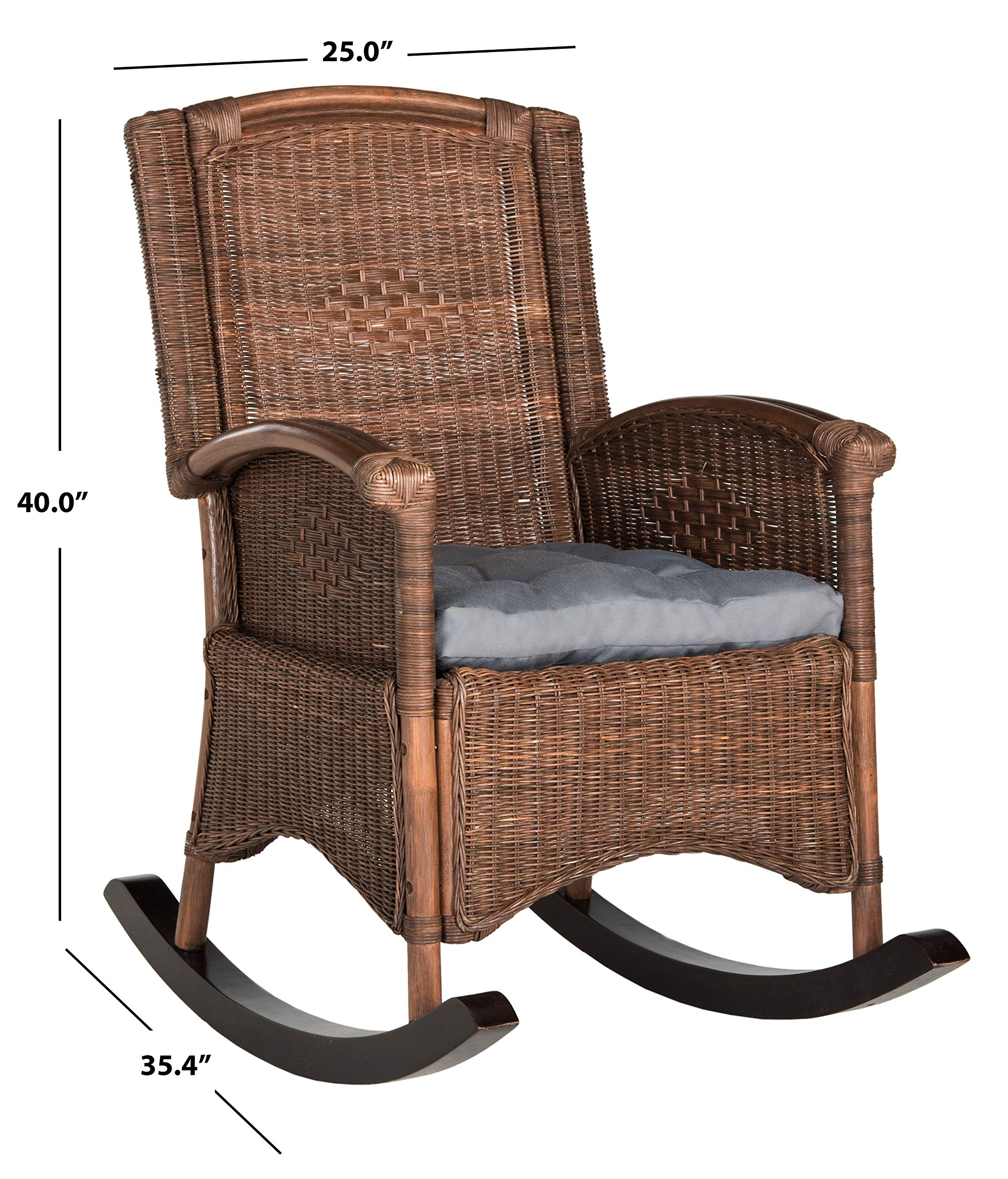 SAFAVIEH Home Collection Verona Antique Grey Rocking Chair - Comfortable Nursery Rocker for Baby Room, Living Room & Porch Relaxation