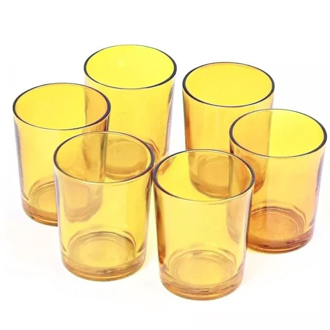 10 Pack Yellow Glass Votive Candle Holders - Elegant Table Centerpieces for Christmas, Wedding, Anniversary, Party & Home Decor - Perfect for Romantic Dinners, Holiday Celebrations & Cozy Ambiance