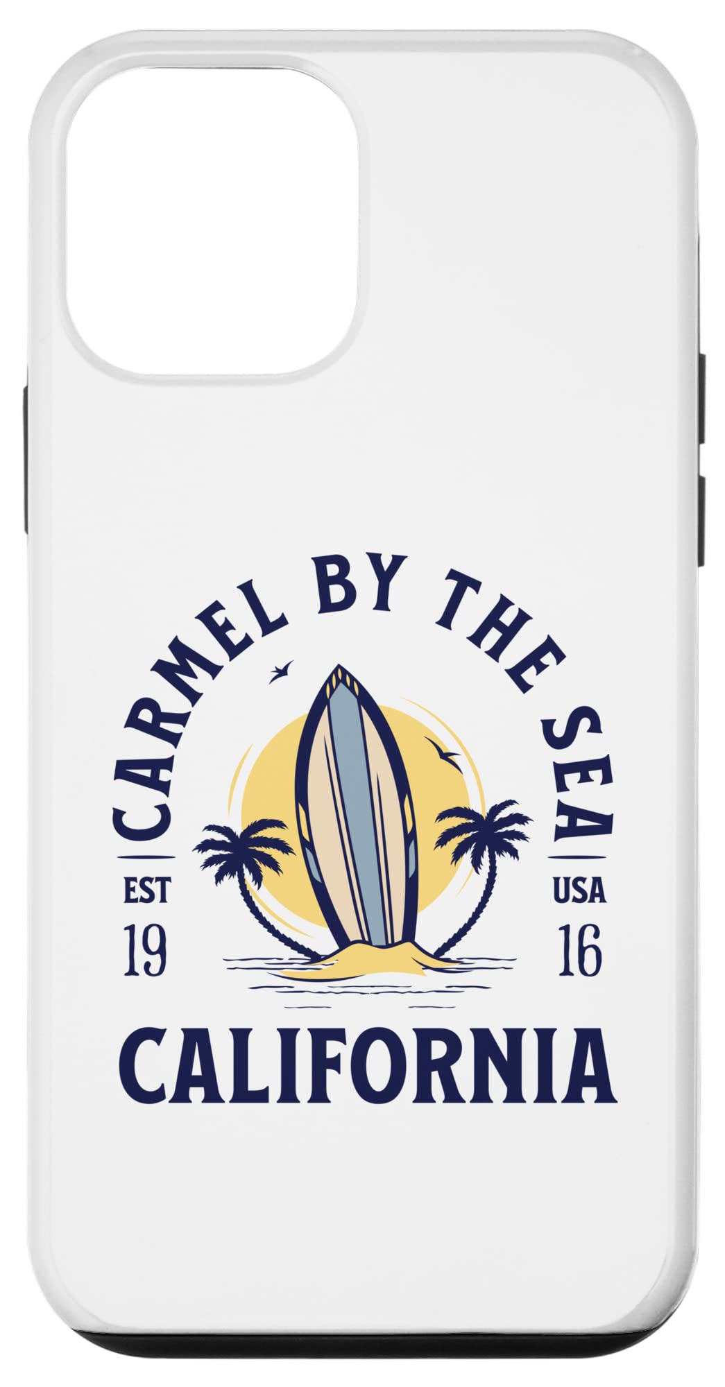 iPhone 12 Mini Case - Carmel by the Sea California Beach Surf Summer Vacation Design | Slim Protective Phone Cover for Travel, Outdoor Activities & Daily Use