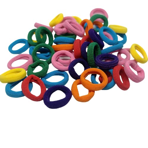 Honbon Soft Cotton Hair Ties for Women & Girls - 48 Pack Stretchable Elastic Hair Bands in Assorted Colors - Perfect for School, Work, Gym & Everyday Hairstyles