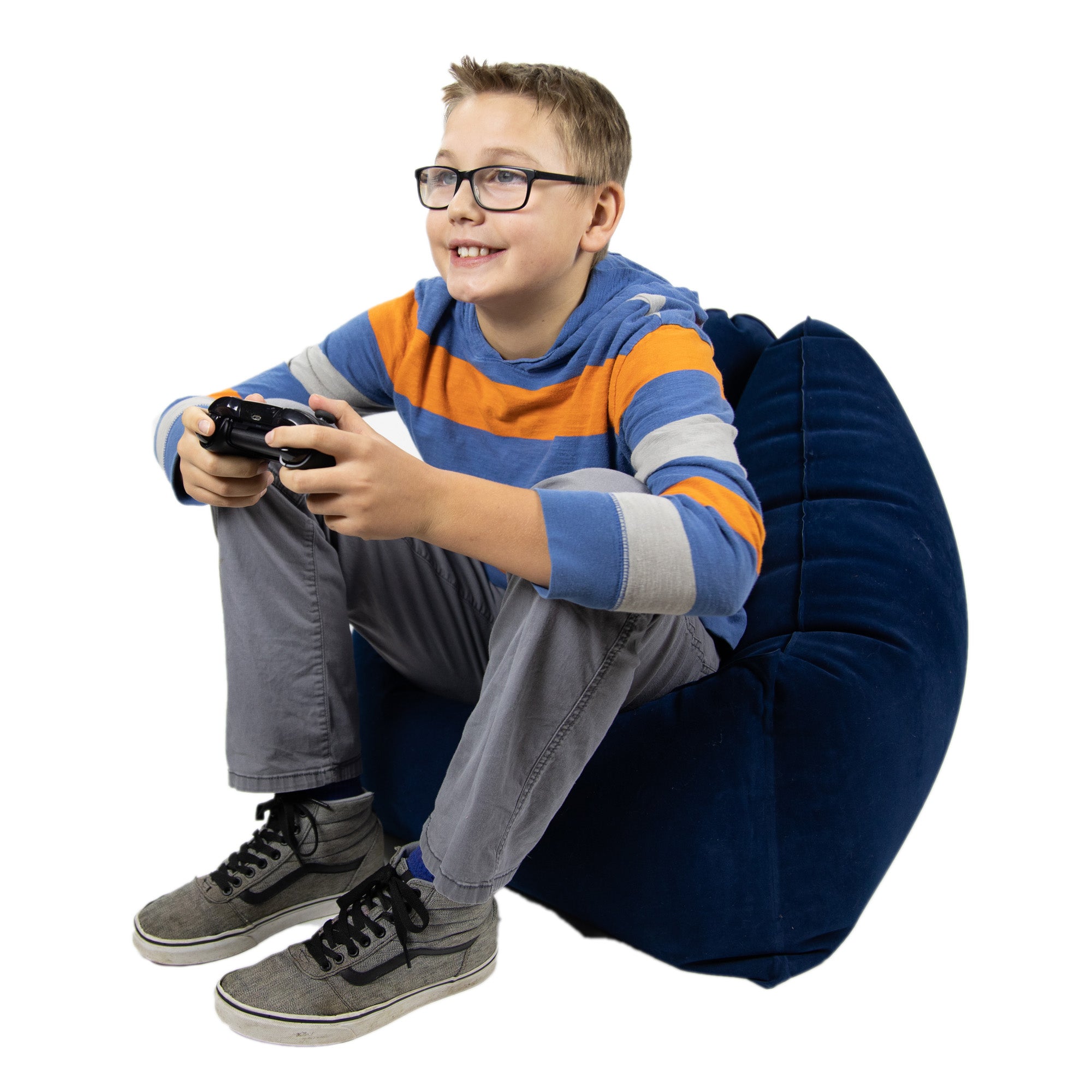 Bouncyband Comfy Cozy Peapod Inflatable Chair for Kids - Fun & Supportive Sensory Seating for Reading, Relaxing & Playtime