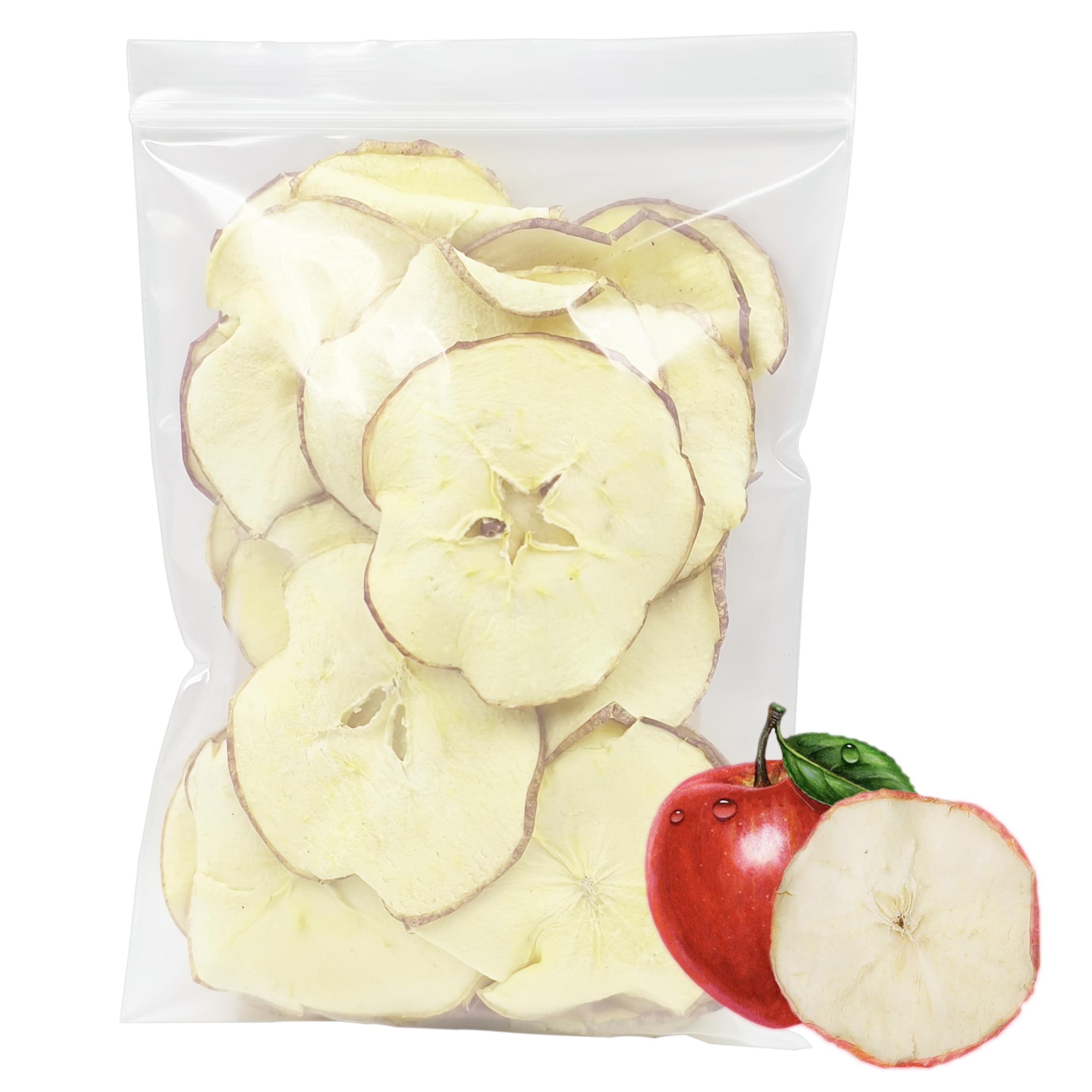 Organic Unsweetened Dried Apple Slices | Gluten-Free, No Additives | Rich in Dietary Fiber | Healthy Snack for Hiking, School & Office | Freeze-Dried Crispy Fruit (85g/3oz) | Perfect for Baking, Trail Mix & Decorations