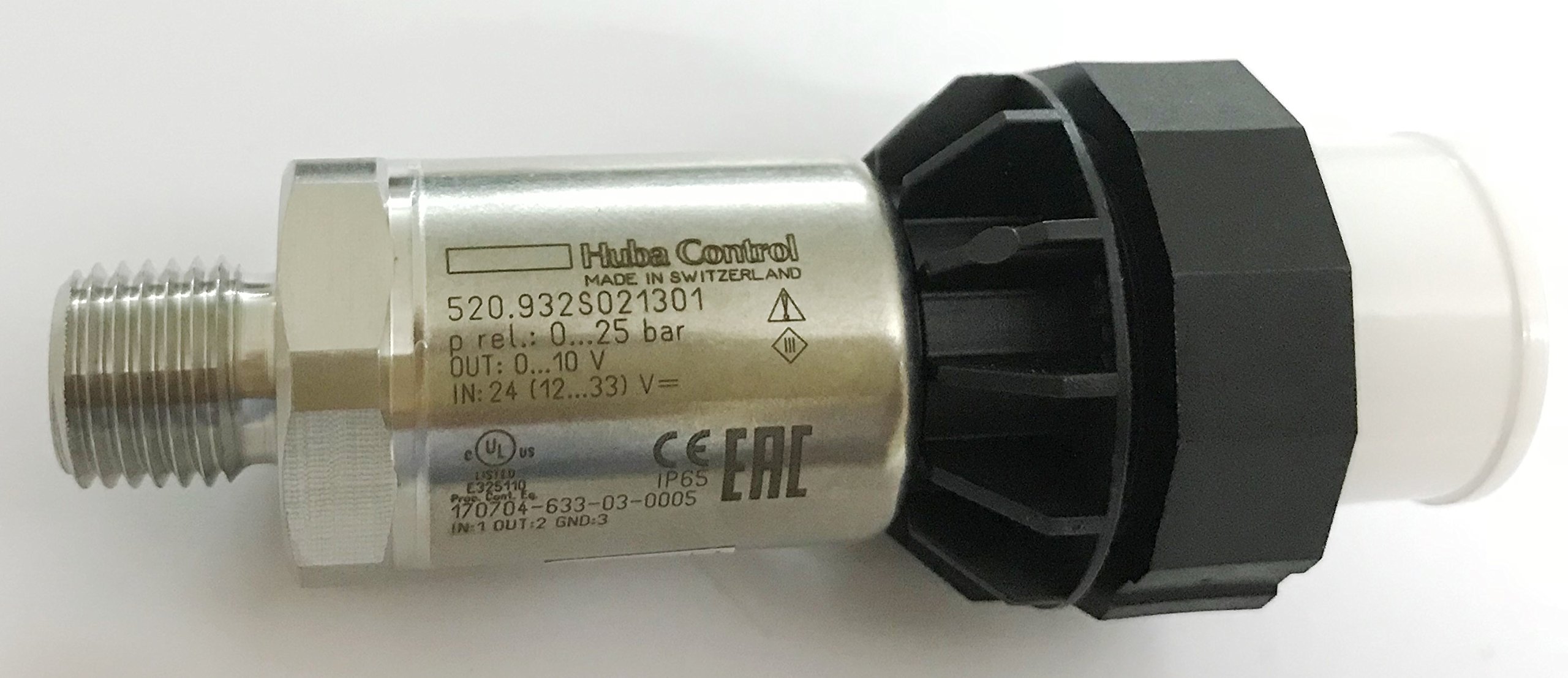 520.932S021301 Pressure Sensor (Pressure Transmitter) - 0.25 Bar, 12.33VDC Supply, 0.10V Output - Ideal for Industrial Automation, HVAC Systems, and Hydraulic Monitoring