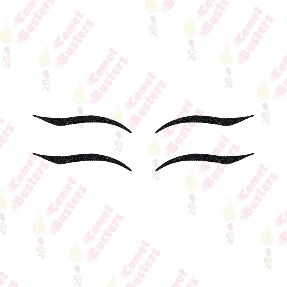 Comet Busters Glitter Black Eyeliner Stickers (EL130) - Waterproof Self-Adhesive Eye Makeup Decals for Parties, Halloween & Cosplay