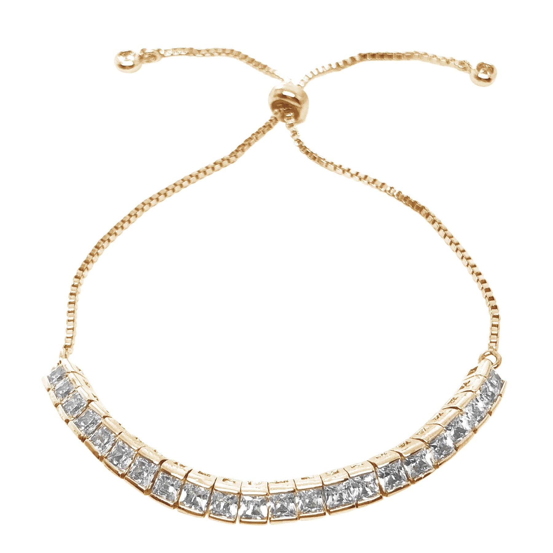Elegant Teli Square Crystal Adjustable Bridal Wedding Bracelet – Exclusive at Kezani | Perfect for Bridal Showers, Wedding Ceremonies & Anniversary Gifts
