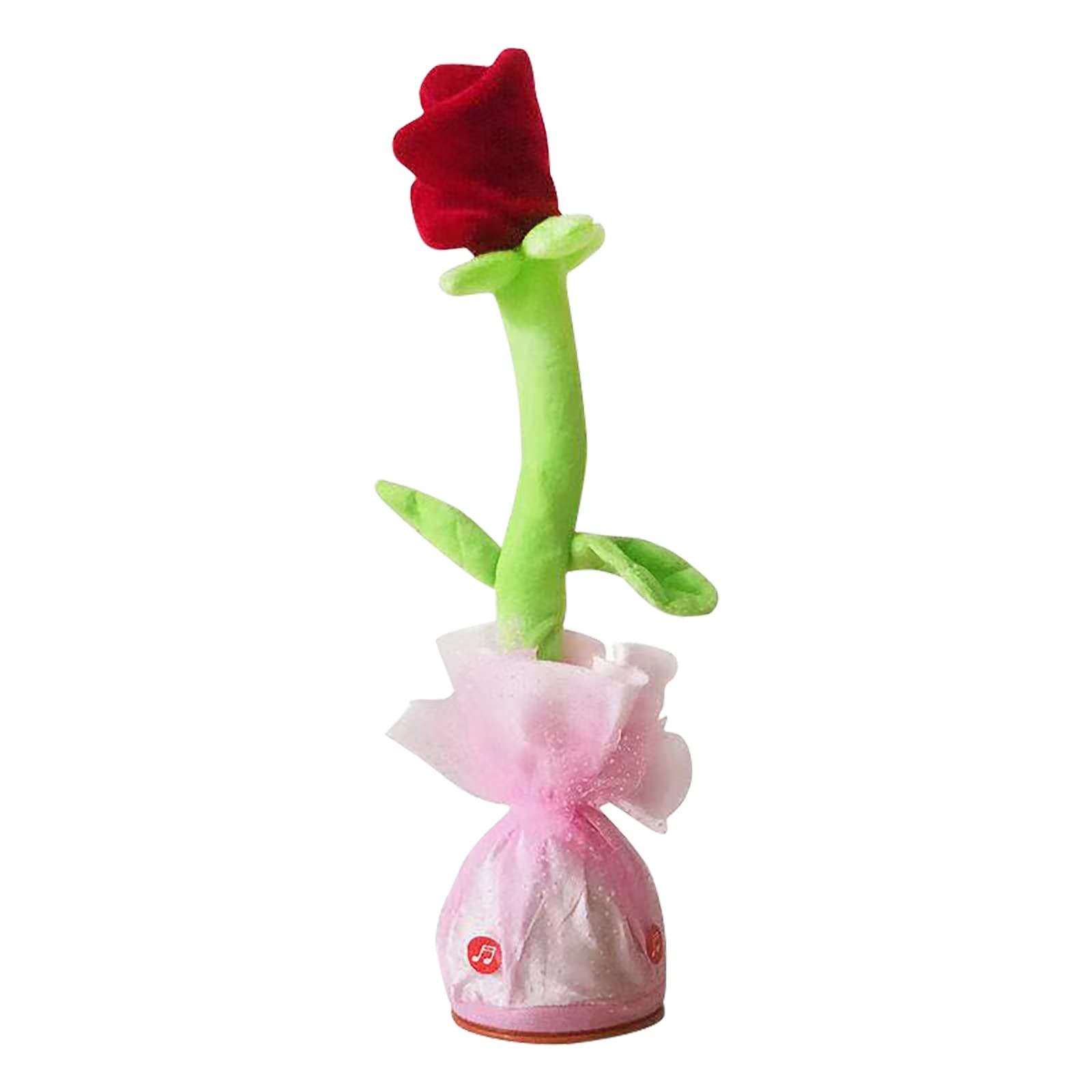 **Simulated Singing & Dancing Rose Plush Toy with LED Lights - Valentine's Day Gift, Magnetic Beads Sensory Toy for Kids (AS Seen on Show) - Perfect for Birthdays, Parties & Romantic Surprises**