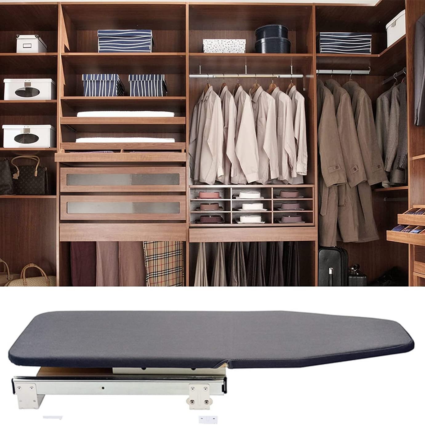Foldable Rotating Ironing Board - Space Saving Pull-Out Cabinet Ironing Station for Home & Apartment | Perfect for Small Spaces, Laundry Rooms & Closets