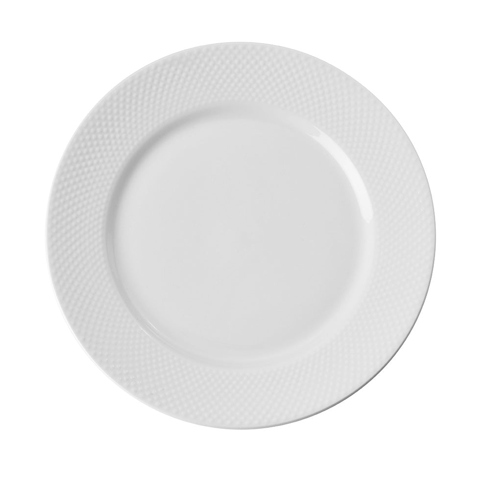 White Stipple Embossed 12-Piece Dinner Set - Elegant Porcelain Tableware for Formal Dining, Dinner Parties & Special Occasions