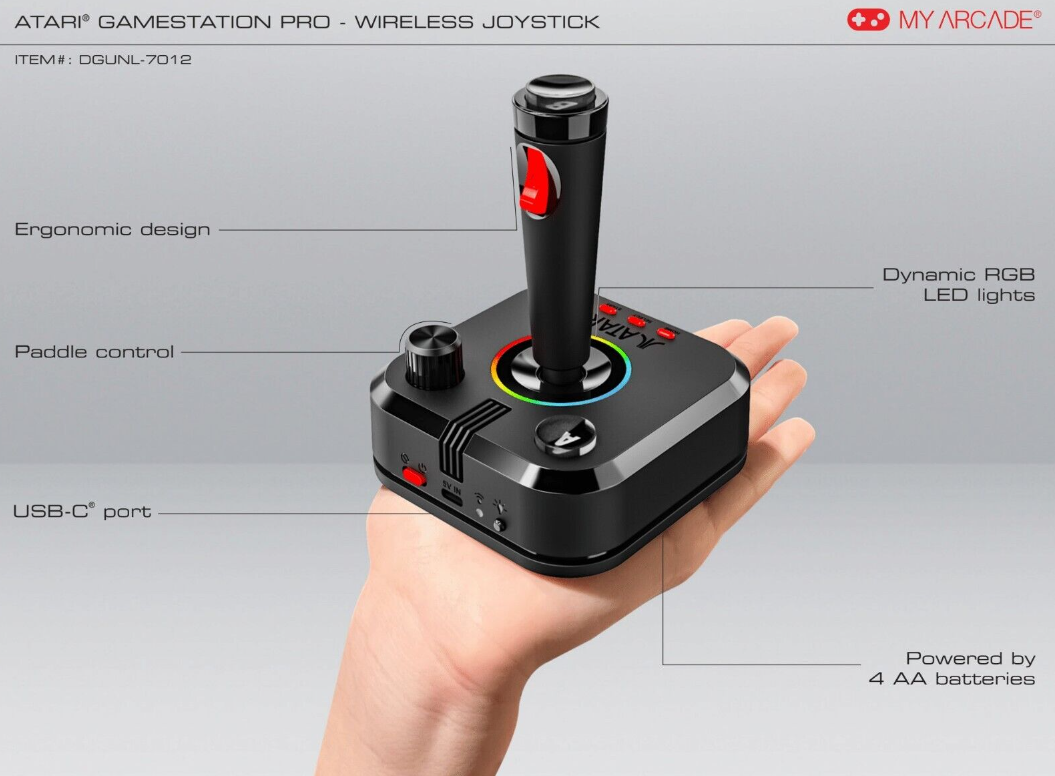 My Arcade Atari GameStation Pro Retro Video Game Console - 200+ Classic Games, Wireless Joysticks, Plug & Play System for Home Entertainment | Perfect for Family Game Nights & Retro Gaming Enthusiasts