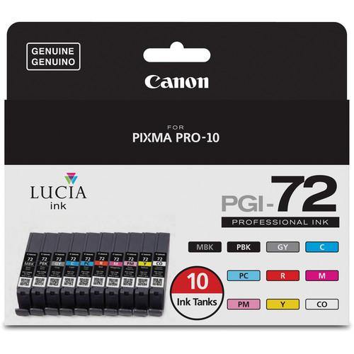 Canon LUCIA PGI 72 10-Color Ink Tank Value Pack - High-Quality Printer Ink Cartridges for Canon PRO-100, PRO-200, PRO-300 | Ideal for Photo Printing, Art Projects & Professional Photography