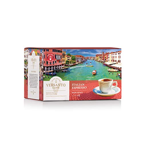 Versanto Café Premium Single Serve Coffee Pods - 80 Count, Compatible with Keurig K-Cup Brewers, Rich Italian Espresso Flavor | Perfect for Home, Office & Coffee Lovers