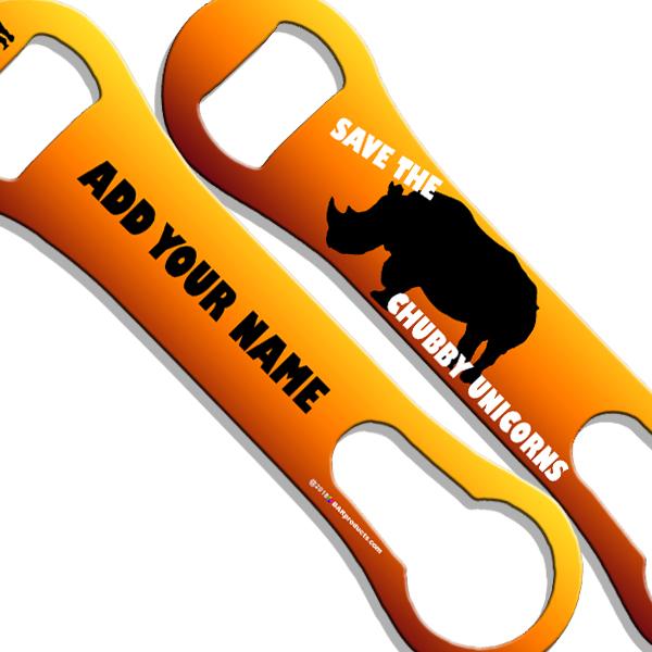 Personalized Chubby Unicorns V Rod® Bottle Opener - Custom Name Engraved Gift for Beer Lovers | Perfect for Parties, BBQ, Home Bar & Man Cave Decor