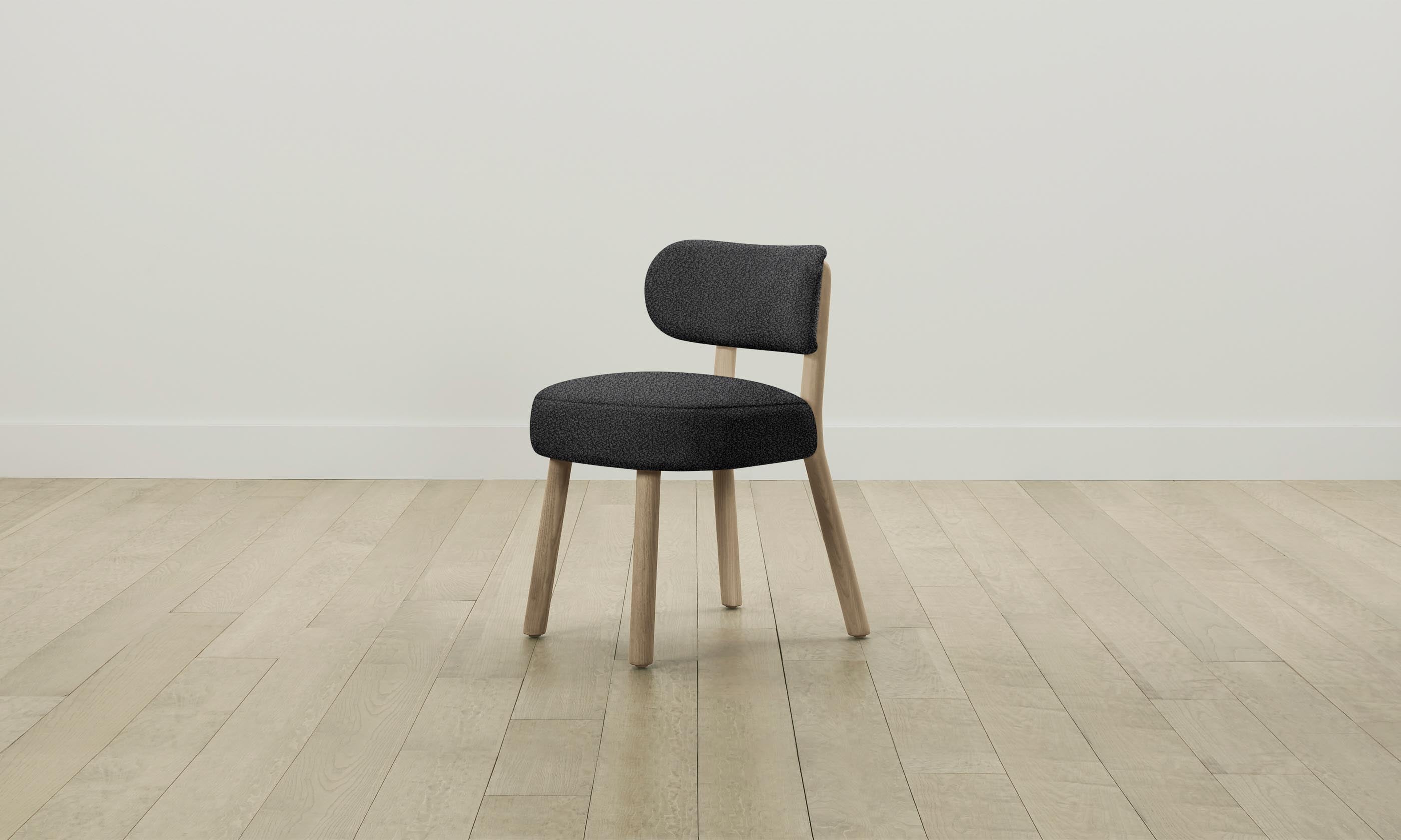 The Jane Dining Chair - Italian Bouclé Storm Upholstered Modern Accent Chair for Kitchen, Dining Room & Office - Perfect for Small Spaces & Contemporary Home Decor