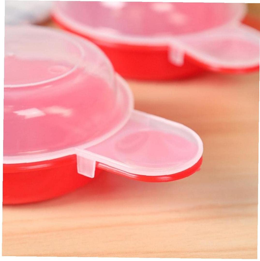2-Piece Microwave Egg Cooker Set - Hard Boiled Egg Poacher & Omelet Maker (Red & Clear) - Perfect for Breakfast, Muffins, Biscuits & Bagels - Quick & Easy Meal Prep for Home, Office & Dorm