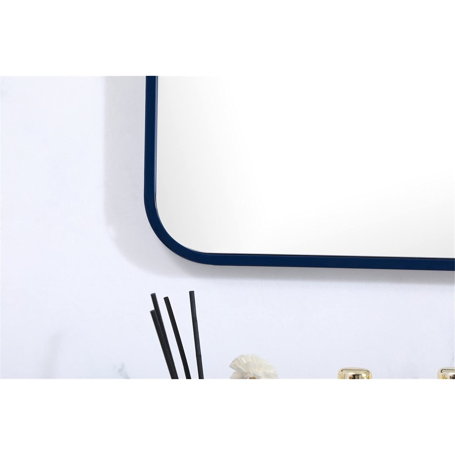 Blue Metal Rectangular Mirror 30x48