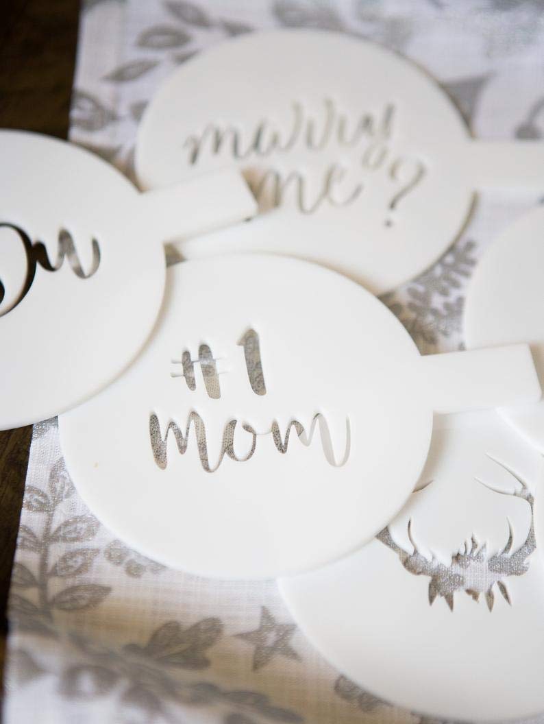 Custom Coffee Stencils for Latte Art - Perfect Gift for Coffee Lovers, Wedding Favors & Coffee Shop Merchandise - Great for Home Baristas & Stocking Stuffers