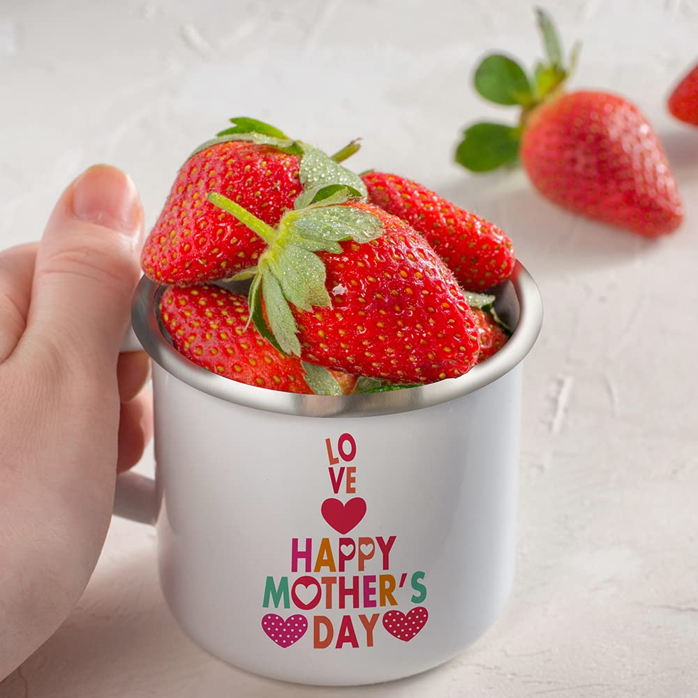 **12 oz Sublimation Enamel Mugs - White Camping Coffee Mugs with Stainless Steel Rim - Heat Press & Tumbler Mug Crafting - Set of 4 - Perfect for DIY Gifts, Home, Office & Outdoor Use**