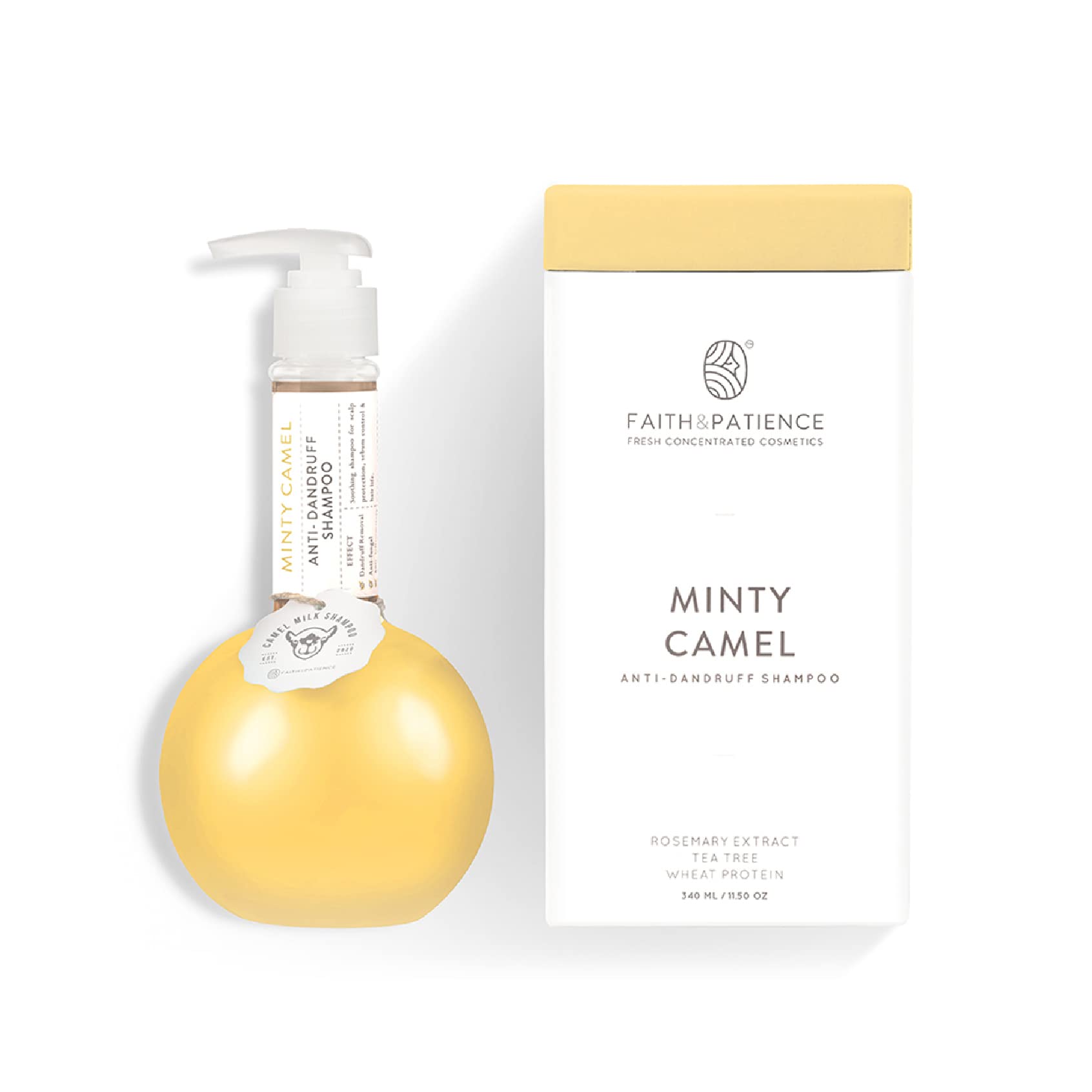 Faith & Patience Minty Camel Anti-Dandruff Shampoo 340ml - Soothing Scalp Care for Dry, Itchy Scalp - Perfect for Daily Use & Hair Revitalization