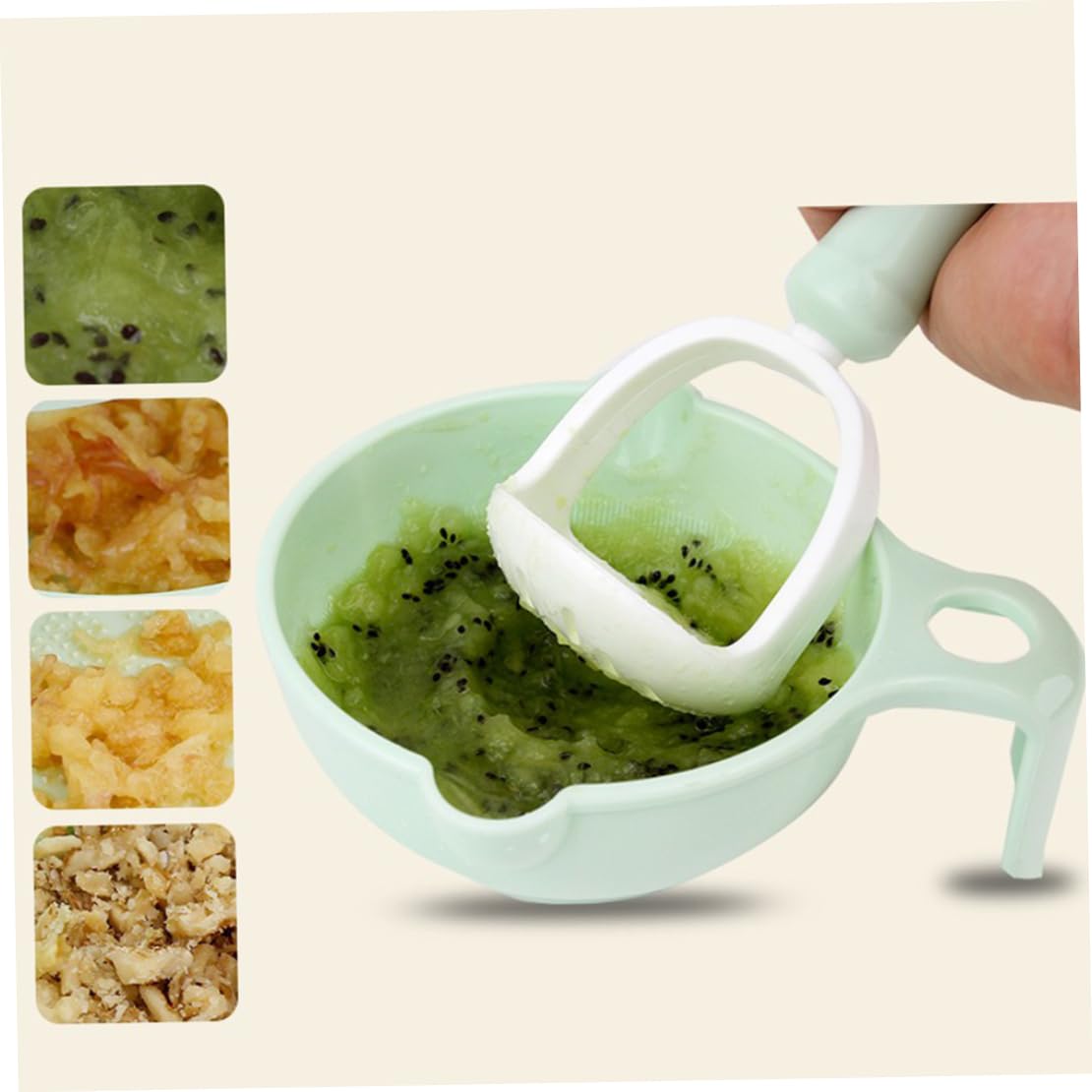 8-in-1 Baby Food Grinder & Mill Set with Mash Bowl, Hand Masher, Citrus Juicer & Grater - Portable Baby Food Maker for Homemade Purees & Juices - Perfect for Travel, Home & On-the-Go Feeding